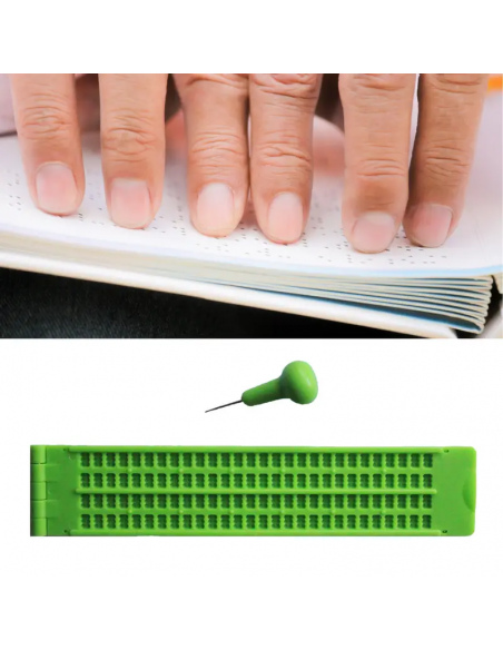 Tavoletta per scrittura in Braille – 4 righe con penna stilo