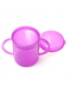 Bicchiere con doppio manico e coperchi