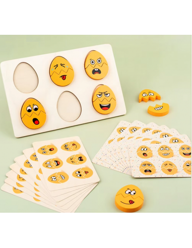 Puzzle delle Emozioni in Legno – Gioco Educativo per Bambini
