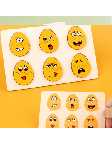 Puzzle delle Emozioni in Legno – Gioco Educativo per Bambini