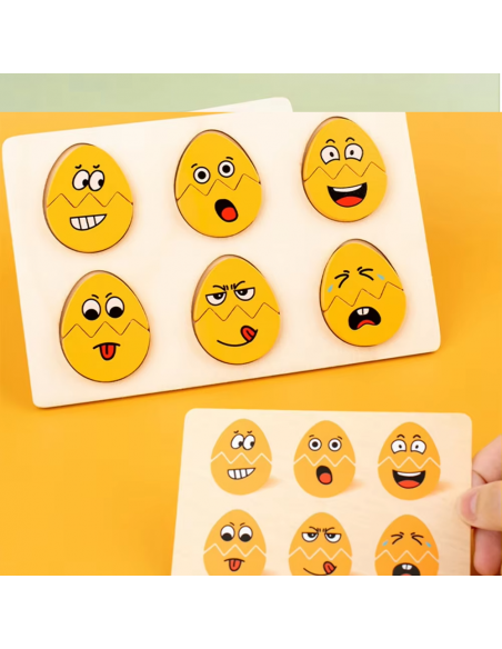Puzzle delle Emozioni in Legno – Gioco Educativo per Bambini