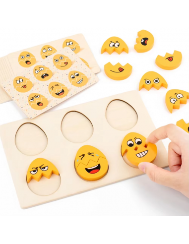 Puzzle delle Emozioni in Legno – Gioco Educativo per Bambini