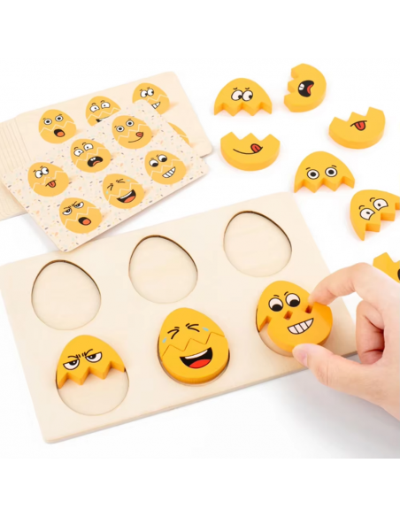 Puzzle delle Emozioni in Legno – Gioco Educativo per Bambini
