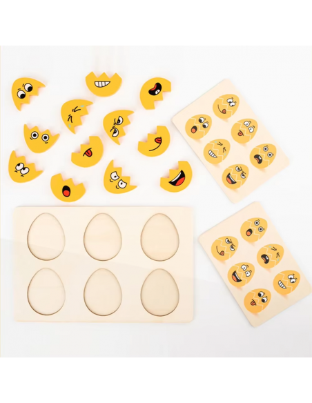 Puzzle delle Emozioni in Legno – Gioco Educativo per Bambini