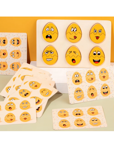 Puzzle delle Emozioni in Legno – Gioco Educativo per Bambini