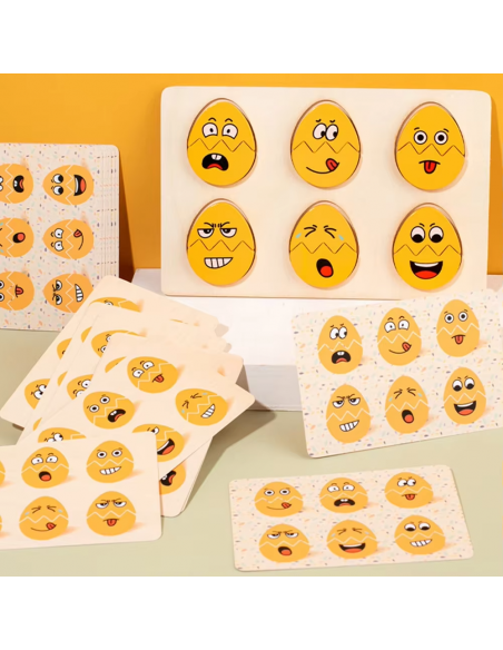 Puzzle delle Emozioni in Legno – Gioco Educativo per Bambini