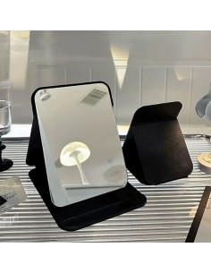 Specchio pieghevole multiuso in PU nero da tavolo