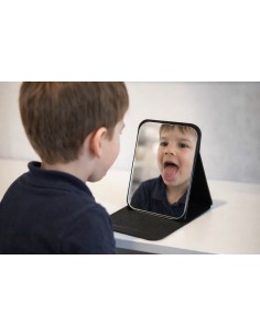 Specchio pieghevole multiuso in PU nero da tavolo