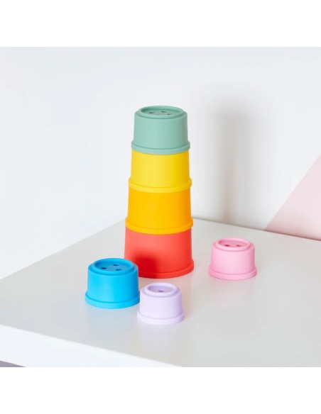 SiliSoft Bicchieri Impilabili Arcobaleno in silicone morbido – Set 7 pezzi