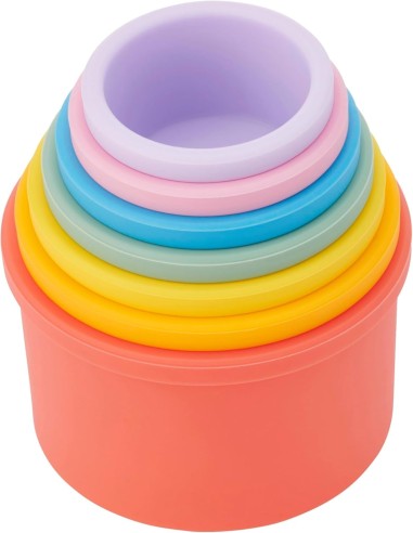 SiliSoft Bicchieri Impilabili Arcobaleno in silicone morbido – Set 7 pezzi