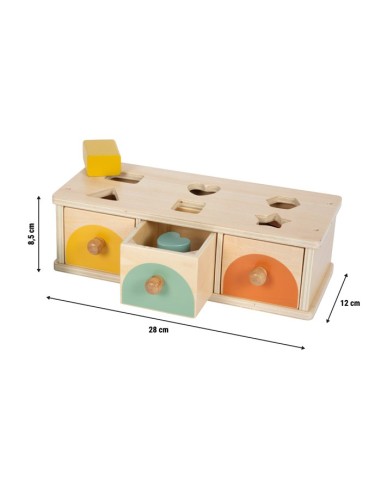 Scatola Montessori a Incastro con Cassetti  Gioco Educativo in Legno