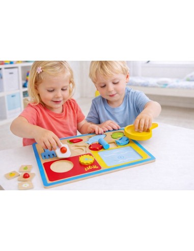 Puzzle della colazione in legno – gioco educativo 3+