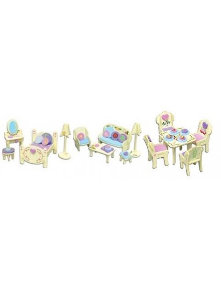 Kit Casa delle bambole-Mobili + Accessori