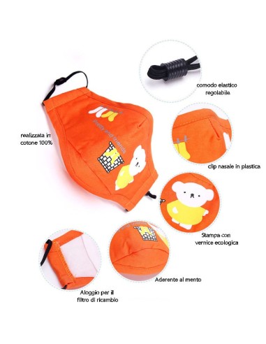 Mascherina Bambini ORSETTO in cotone