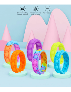 Braccialetto Antistress Arcobaleno Pop Bubble