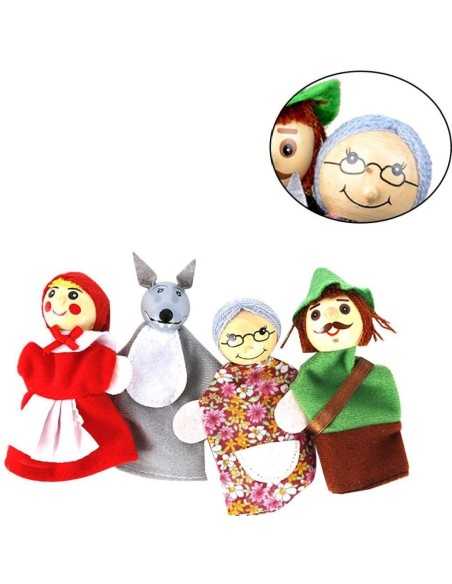 Burattino da ditta- Racconta storie-cappuccetto rosso-i tre porcellini-personaggi famiglia-animali