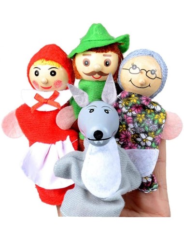 Burattino da ditta- Racconta storie-cappuccetto rosso-i tre porcellini-personaggi famiglia-animali
