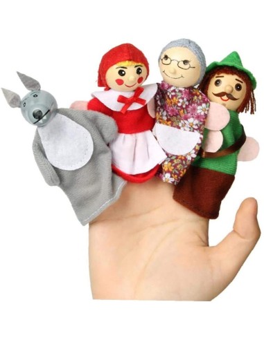 Burattino da ditta- Racconta storie-cappuccetto rosso-i tre porcellini-personaggi famiglia-animali