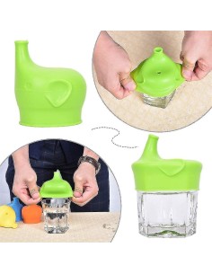 Coperchio universale in silicone con beccuccio per bicchiere
