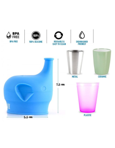 Coperchio universale in silicone con beccuccio per bicchiere