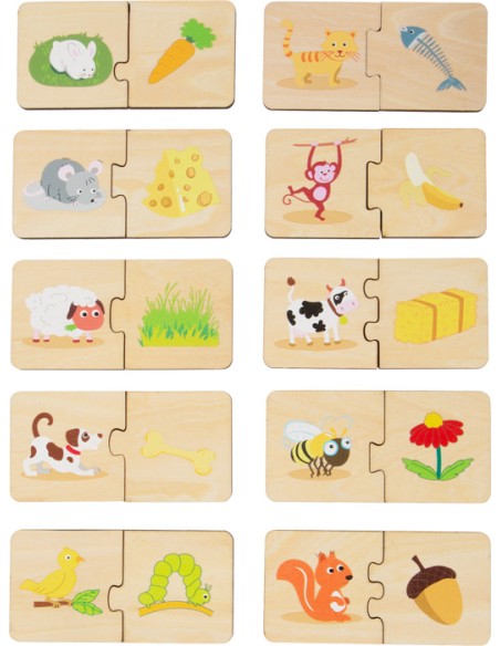 Puzzle Animali cosa mangiano