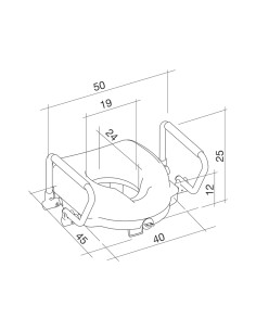 RIALZO WC con braccioli reclinabili - 12,5 cm
