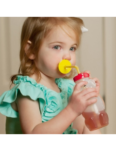 Kit bottiglia orsetto con blocco e valvola per cannucce