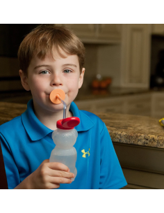 Kit bottiglia orsetto con blocco e valvola per cannucce